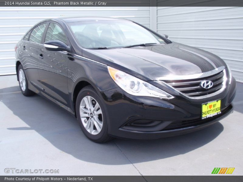 Phantom Black Metallic / Gray 2014 Hyundai Sonata GLS