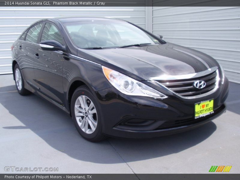 Phantom Black Metallic / Gray 2014 Hyundai Sonata GLS
