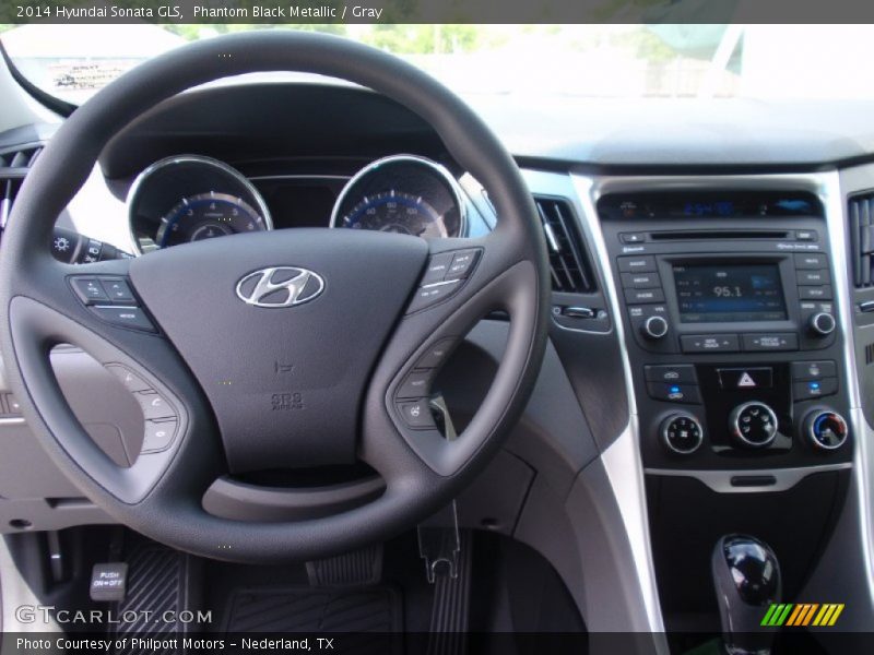 Phantom Black Metallic / Gray 2014 Hyundai Sonata GLS