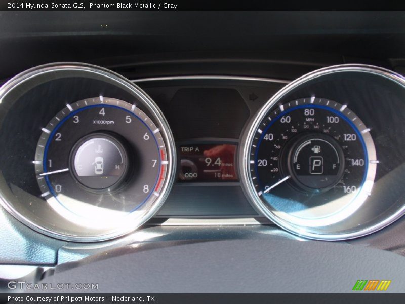 Phantom Black Metallic / Gray 2014 Hyundai Sonata GLS