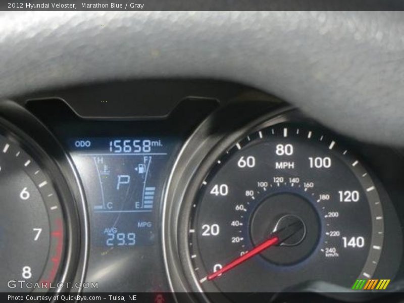 Marathon Blue / Gray 2012 Hyundai Veloster