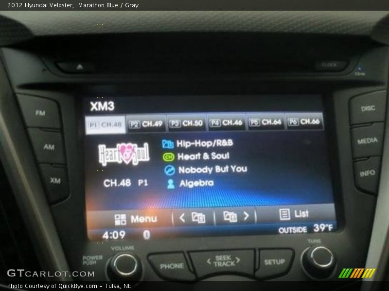 Marathon Blue / Gray 2012 Hyundai Veloster