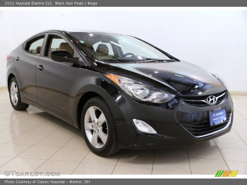 Black Noir Pearl / Beige 2012 Hyundai Elantra GLS