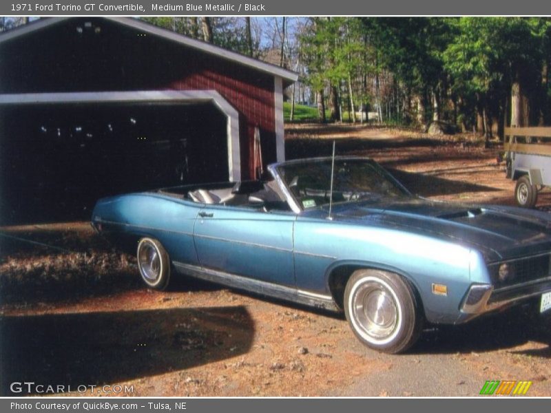 Medium Blue Metallic / Black 1971 Ford Torino GT Convertible