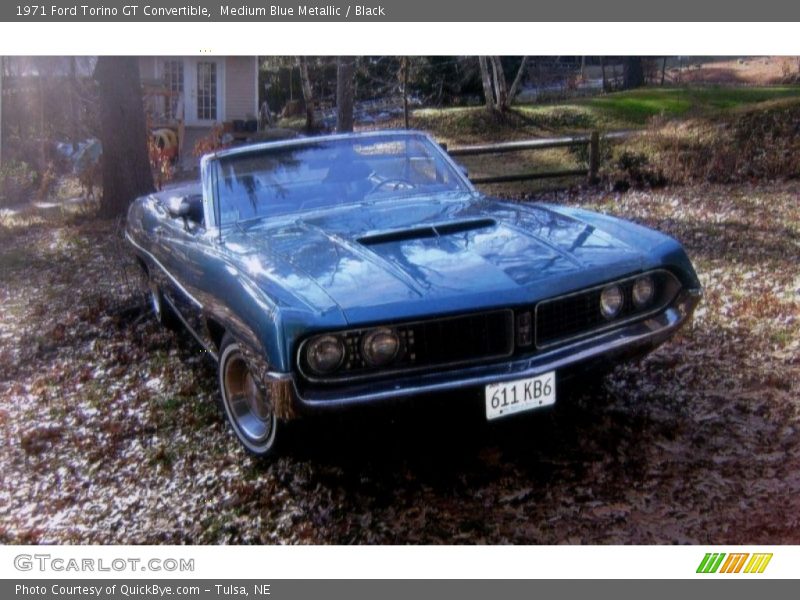 Medium Blue Metallic / Black 1971 Ford Torino GT Convertible