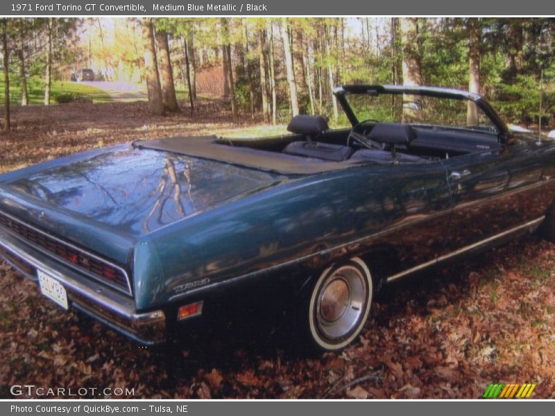 Medium Blue Metallic / Black 1971 Ford Torino GT Convertible