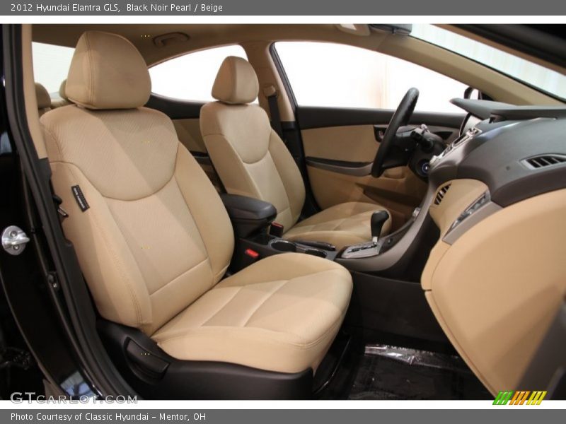 Black Noir Pearl / Beige 2012 Hyundai Elantra GLS