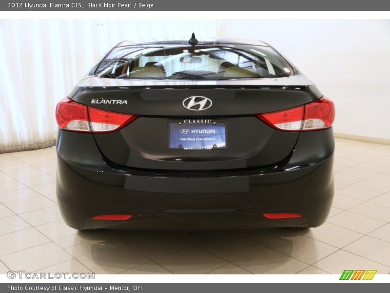 Black Noir Pearl / Beige 2012 Hyundai Elantra GLS