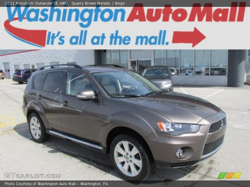 Quartz Brown Metallic / Beige 2011 Mitsubishi Outlander SE AWD