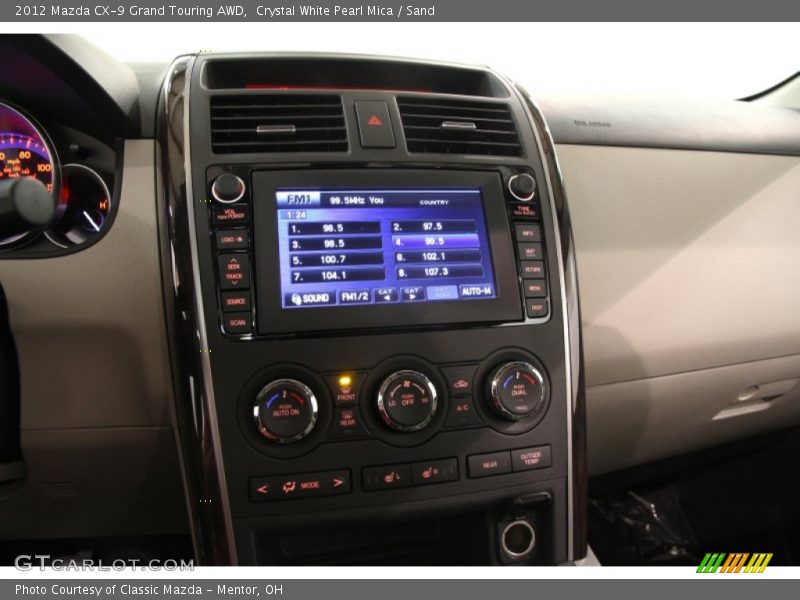 Controls of 2012 CX-9 Grand Touring AWD