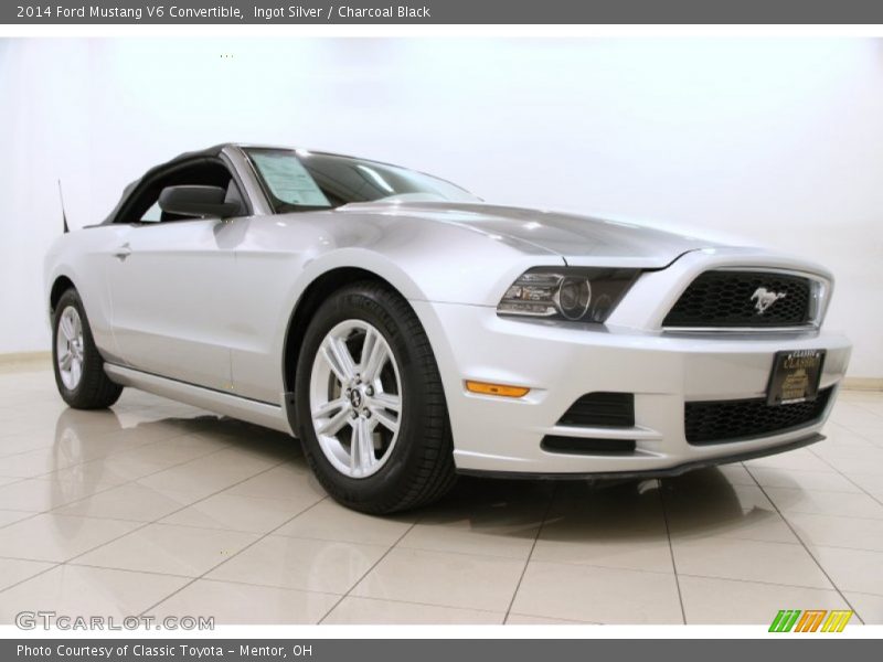 Ingot Silver / Charcoal Black 2014 Ford Mustang V6 Convertible