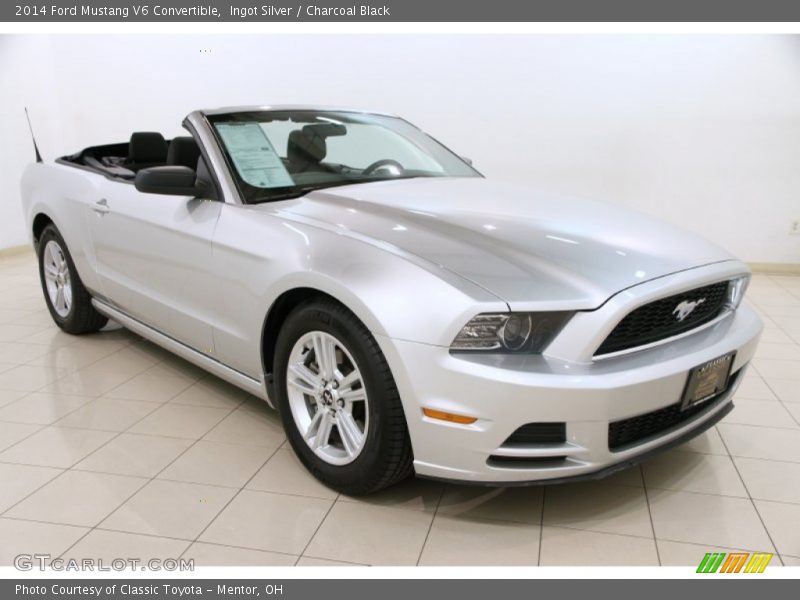 Ingot Silver / Charcoal Black 2014 Ford Mustang V6 Convertible