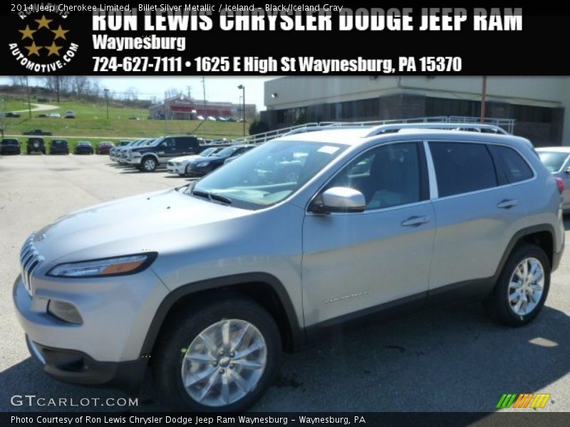 Billet Silver Metallic / Iceland - Black/Iceland Gray 2014 Jeep Cherokee Limited