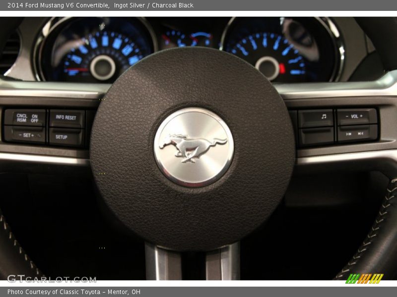Ingot Silver / Charcoal Black 2014 Ford Mustang V6 Convertible