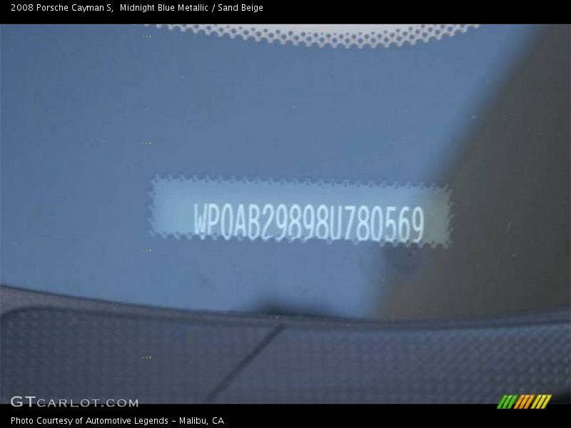 Midnight Blue Metallic / Sand Beige 2008 Porsche Cayman S