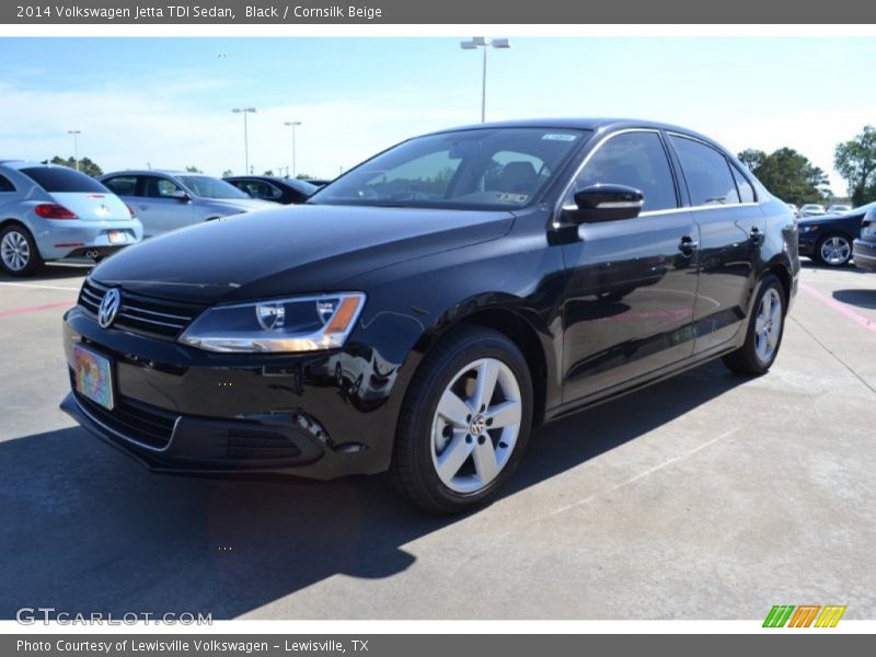 Black / Cornsilk Beige 2014 Volkswagen Jetta TDI Sedan