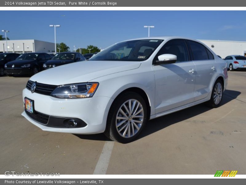 Pure White / Cornsilk Beige 2014 Volkswagen Jetta TDI Sedan