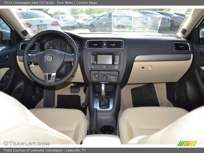 Pure White / Cornsilk Beige 2014 Volkswagen Jetta TDI Sedan