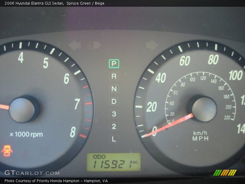 Spruce Green / Beige 2006 Hyundai Elantra GLS Sedan