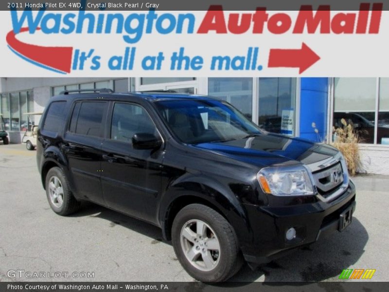 Crystal Black Pearl / Gray 2011 Honda Pilot EX 4WD