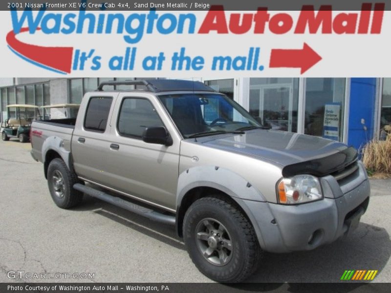 Sand Dune Metallic / Beige 2001 Nissan Frontier XE V6 Crew Cab 4x4