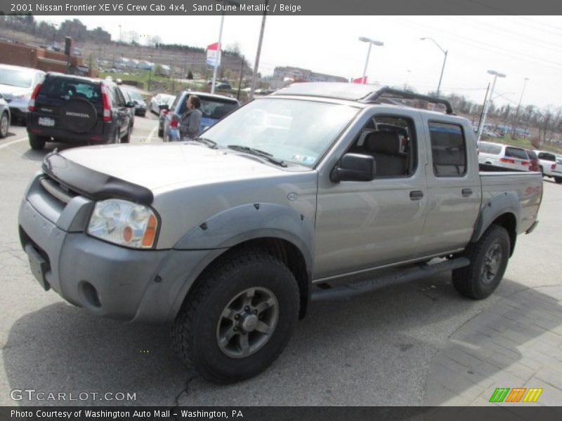 Sand Dune Metallic / Beige 2001 Nissan Frontier XE V6 Crew Cab 4x4