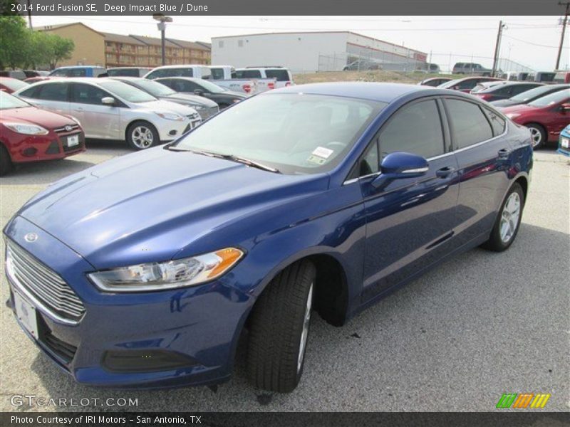 Deep Impact Blue / Dune 2014 Ford Fusion SE