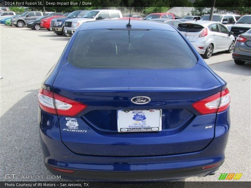 Deep Impact Blue / Dune 2014 Ford Fusion SE