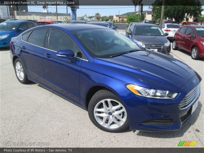 Deep Impact Blue / Dune 2014 Ford Fusion SE