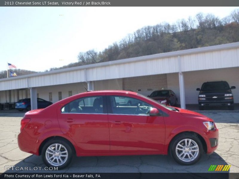 Victory Red / Jet Black/Brick 2013 Chevrolet Sonic LT Sedan