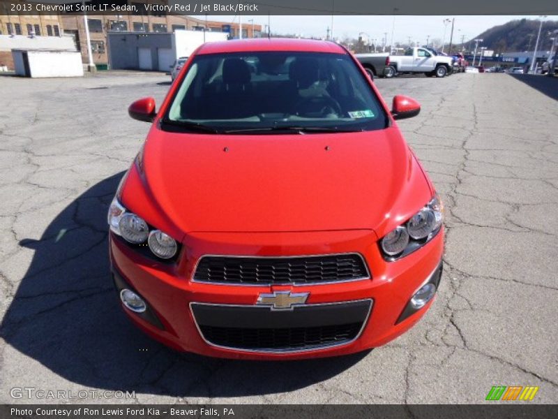 Victory Red / Jet Black/Brick 2013 Chevrolet Sonic LT Sedan