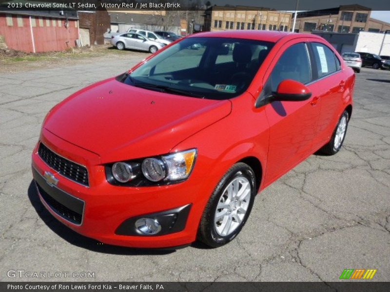 Victory Red / Jet Black/Brick 2013 Chevrolet Sonic LT Sedan
