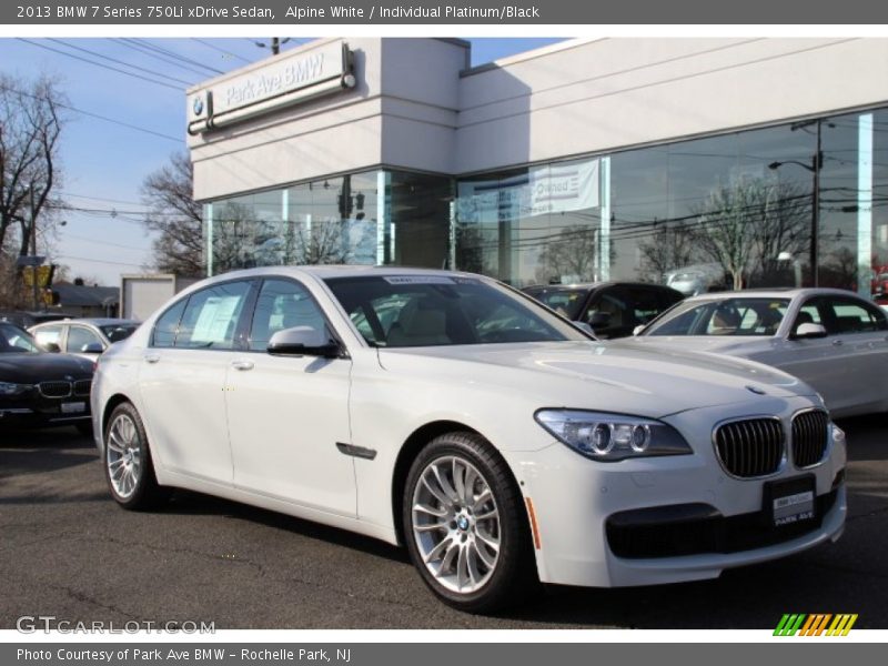 Alpine White / Individual Platinum/Black 2013 BMW 7 Series 750Li xDrive Sedan