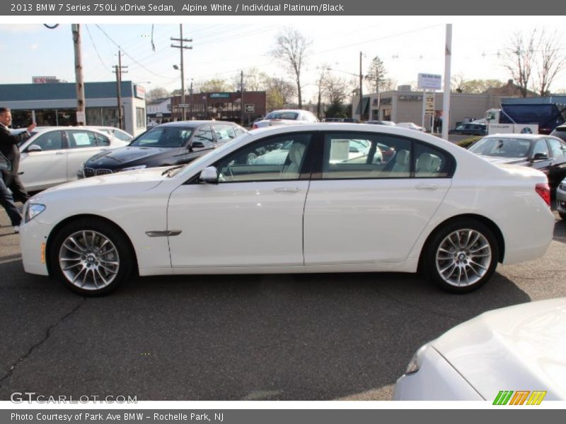 Alpine White / Individual Platinum/Black 2013 BMW 7 Series 750Li xDrive Sedan