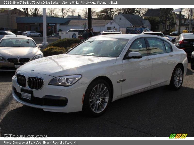Alpine White / Individual Platinum/Black 2013 BMW 7 Series 750Li xDrive Sedan