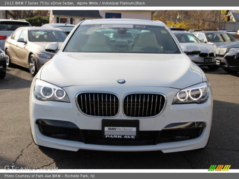 Alpine White / Individual Platinum/Black 2013 BMW 7 Series 750Li xDrive Sedan