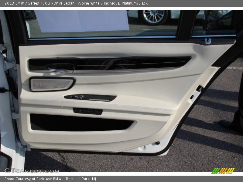 Alpine White / Individual Platinum/Black 2013 BMW 7 Series 750Li xDrive Sedan