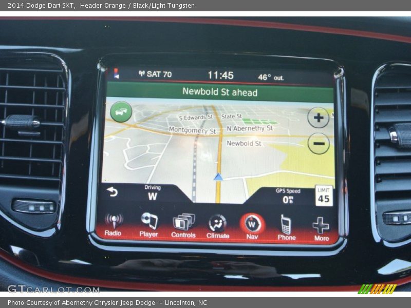 Header Orange / Black/Light Tungsten 2014 Dodge Dart SXT