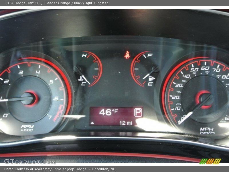 Header Orange / Black/Light Tungsten 2014 Dodge Dart SXT