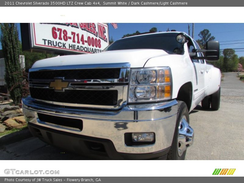 Summit White / Dark Cashmere/Light Cashmere 2011 Chevrolet Silverado 3500HD LTZ Crew Cab 4x4