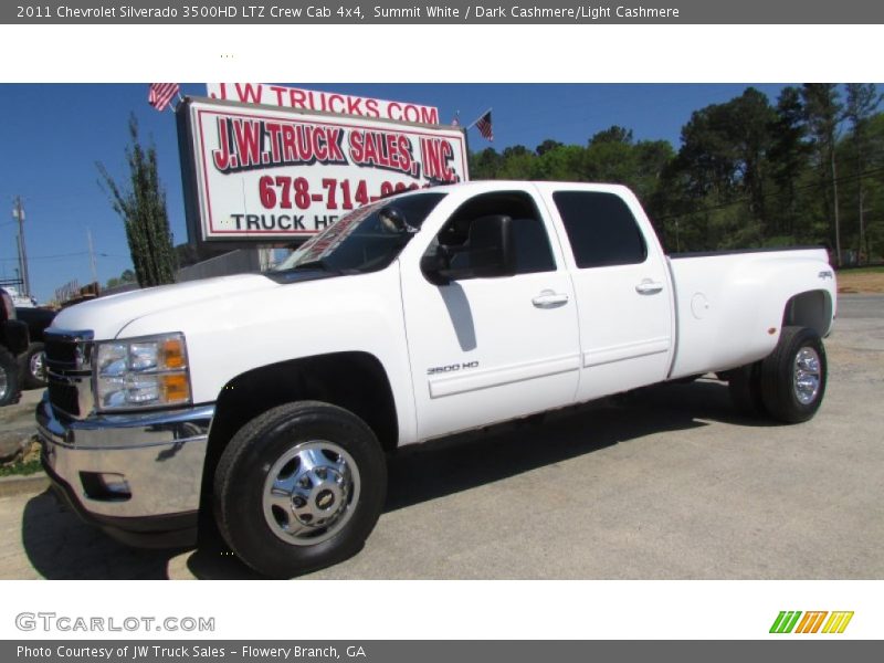 Summit White / Dark Cashmere/Light Cashmere 2011 Chevrolet Silverado 3500HD LTZ Crew Cab 4x4