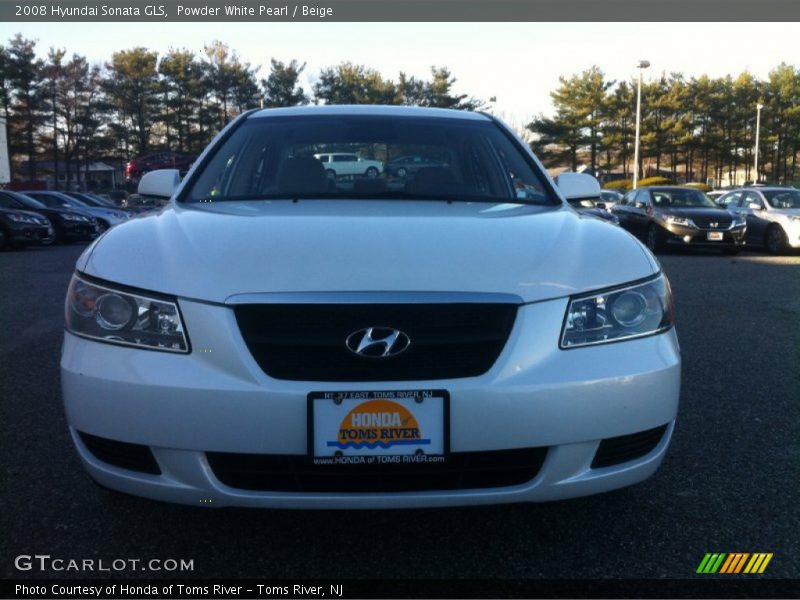 Powder White Pearl / Beige 2008 Hyundai Sonata GLS