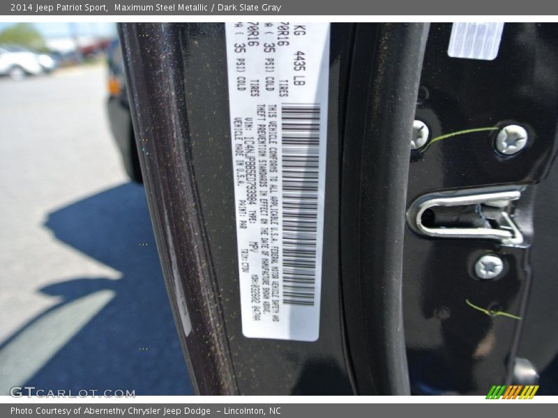 Maximum Steel Metallic / Dark Slate Gray 2014 Jeep Patriot Sport