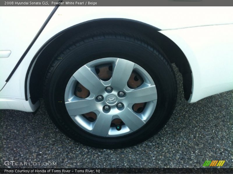 Powder White Pearl / Beige 2008 Hyundai Sonata GLS