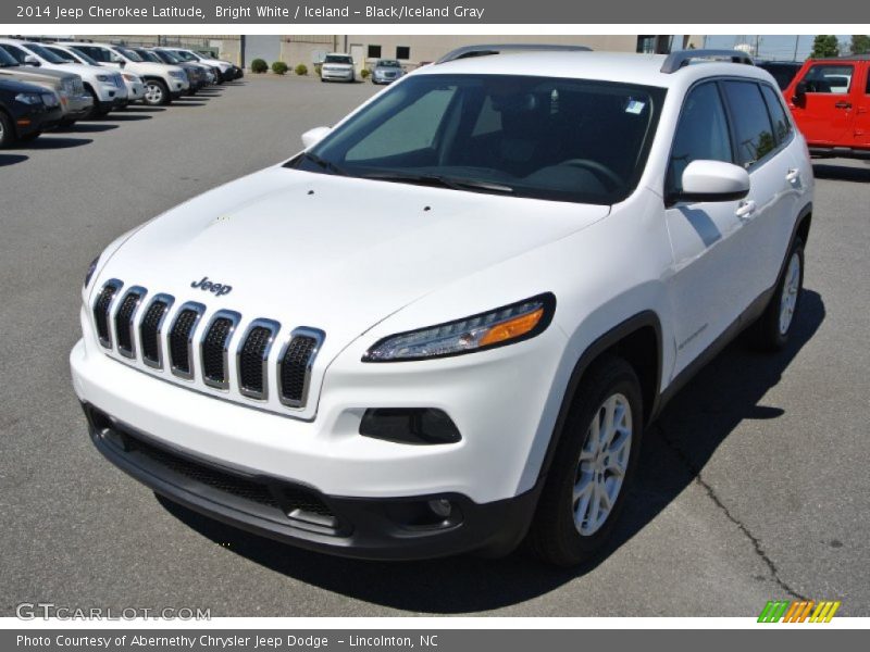 Bright White / Iceland - Black/Iceland Gray 2014 Jeep Cherokee Latitude