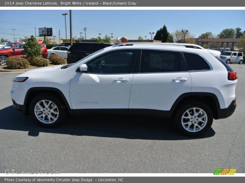 Bright White / Iceland - Black/Iceland Gray 2014 Jeep Cherokee Latitude