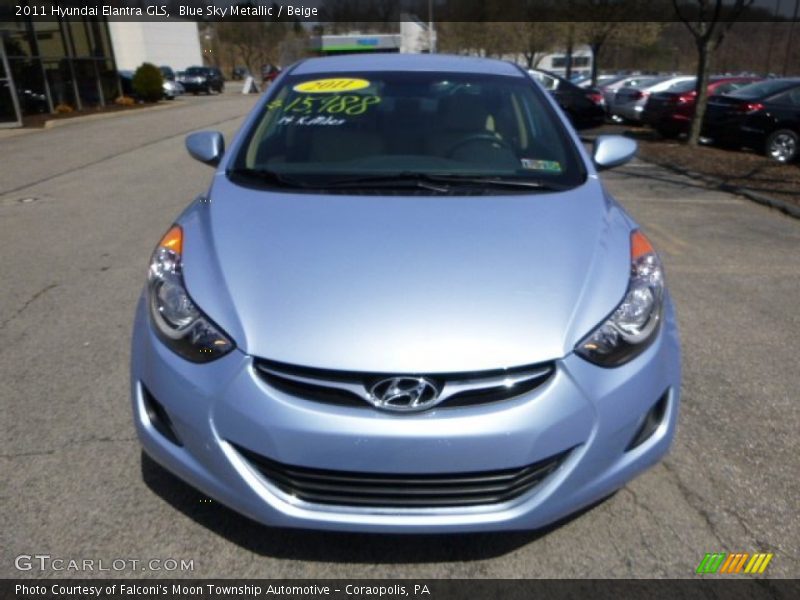 Blue Sky Metallic / Beige 2011 Hyundai Elantra GLS