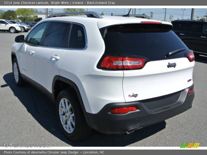 Bright White / Iceland - Black/Iceland Gray 2014 Jeep Cherokee Latitude