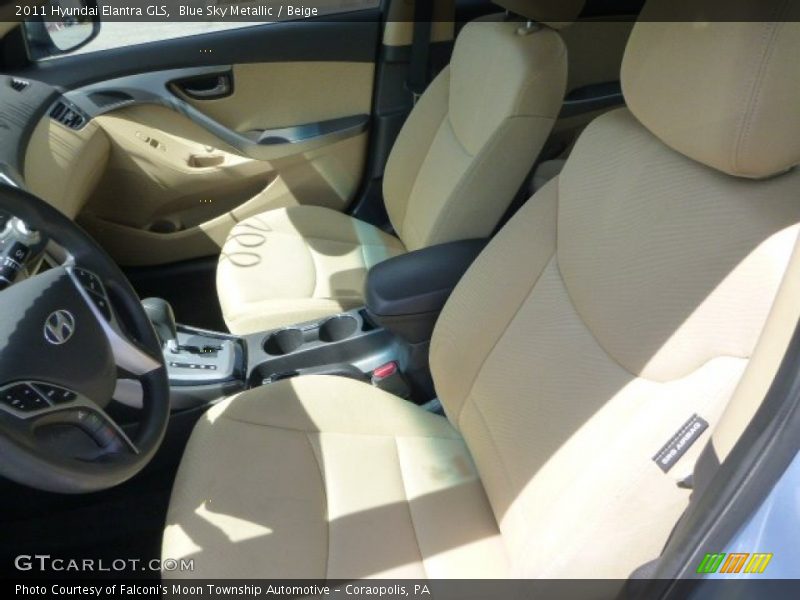 Blue Sky Metallic / Beige 2011 Hyundai Elantra GLS