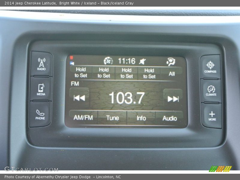 Bright White / Iceland - Black/Iceland Gray 2014 Jeep Cherokee Latitude